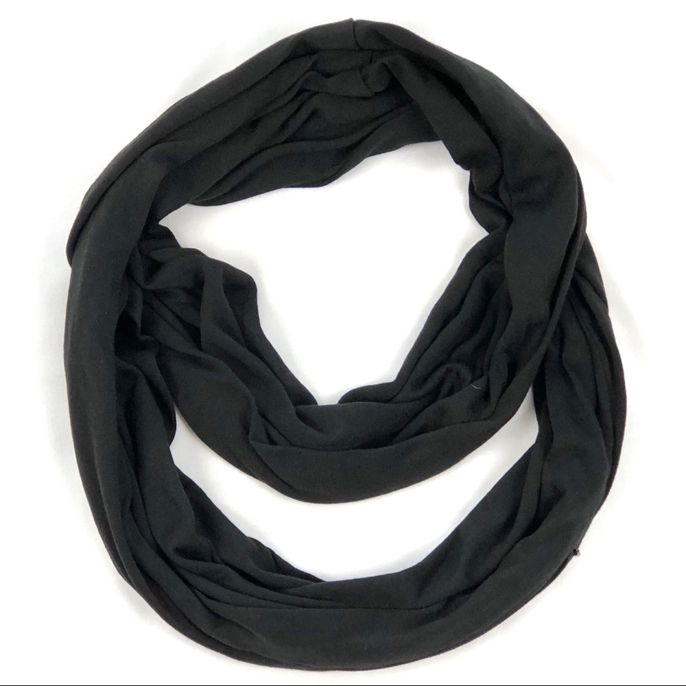 Black Infinity Scarf with Pocket